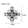 Flower Zinc Alloy Rhinestone Brooches PW-WG37978-01-2