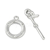 Brass Micro Pave Clear Cubic Zirconia Toggle Clasps KK-K391-14P-2