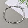 Unisex 304 Stainless Steel Cuban Chain Necklaces NJEW-JN03489-01-5