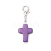 6Pcs Synthetic Turquoise Cross Pendant Decorations HJEW-JM02499-4