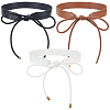 3Pcs 3 Colors Bowknot PU Leather Wrap Around Waist Bands AJEW-CL0003-46-1