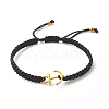 Alloy Anchor Braided Bead Bracelet BJEW-JB07845-1