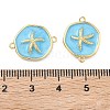 Ocean Brass Enamel Connector Charms KK-C251-05G-02C-3