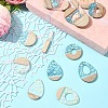 16Pcs 8 Styles Transparent Resin & White Wood Pendants RESI-FS0001-82-8