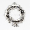 Christmas Wreath Alloy Pendants TIBEP-GC130-AS-RS-2