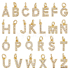 26Pcs 26 Styles Brass Micro Pave Grade AAA Cubic Zirconia Charms ZIRC-BC0001-32G-1