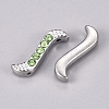 Platinum Alloy Rhinestone Twist Spacer Bars RB-B018-M-2