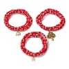 3Pcs 3 Styles Glass Stretch Bracelets BJEW-JB11030-1