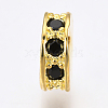 Brass Micro Pave Cubic Zirconia Beads ZIRC-Q013-138G-2