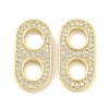 Brass Micro Pave Clear Cubic Zirconia Connector Charms KK-S386-15G-1