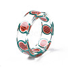 Transparent Resin Fruit Finger Ring for Women X1-RJEW-T022-030-5