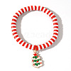 Elegant Christmas Handmade Polymer Clay Heishi Beaded Stretch Bracelets MV9996-21-1