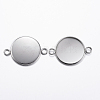 Tarnish Resistant 201 Stainless Steel Cabochon Connector Settings LS-STAS-P161-29-6.5mm-2