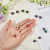 FIBLOOM 7 Pairs 7 Colors Resin Evil Eye Stud Earrings for Women EJEW-FI0001-71-3