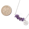 Natural Amethyst Chip & Constellation Pendant Necklaces NJEW-JN05084-11-3