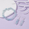 Natural Aquamarine Chips Beaded Jewelry Set SJEW-JS01232-07-2