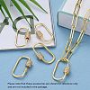 Brass Micro Pave Clear Cubic Zirconia Screw Carabiner Lock Charms ZIRC-E164-11G-6