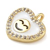 Rack Plating Brass Micro Pave Clear Cubic Zirconia with Enamel Charms KK-G515-12B-3