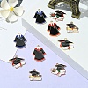 10Pcs 5 Styles Graduation Theme Alloy Enamel Pendants ENAM-YW0003-96-4