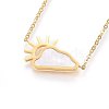 304 Stainless Steel Pendant Necklaces NJEW-H491-09G-1
