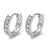 Brass Micro Pave Clear Cubic Zirconia Hoop Earrings EJEW-C121-07P-1