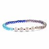 Acrylic Word Love Stretch Bracelet with Glass Beads for Women BJEW-JB08105-4