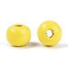 Spray Painted Round Natural Schima Wood Beads WOOD-A018-6mm-04-2