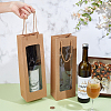 Rectangle Paper Bouquet & Wine Packaging Bags with Rope Handles and Visible Window ABAG-WH0072-001-3
