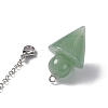 Natural Green Aventurine Cone Dowsing Pendulum Pendants G-G983-04P-03-4