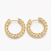 Brass Huggie Hoop Earrings EJEW-L231-31G-1