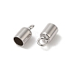 Anti-Tarnish Rhodium Plated 925 Sterling Silver Cord Ends STER-P055-02A-P-2