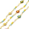 Handmade Brass Enamel Flower Link Chains CHC-D032-07G-1