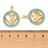 Brass Micro Pave Sky Blue Cubic Zirconia Pendants CU-CBA6938-07G-06-3