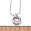 304 Stainless Steel Ring Pendant Snake Chain Necklaces NJEW-U026-06P-5