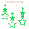 ANATTASOUL 5 Pairs 5 Colors Hollow Star Acrylic Dangle Stud Earrings for Woman EJEW-AN0004-10-3