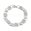 Non-Tarnish 201 Stainless Steel Flat Round Link Chain Bracelets for Women Men BJEW-I316-08C-1