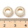 Brass Micro Pave Cubic Zirconia European Beads KK-A254-03B-G-2