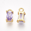 Brass Cubic Zirconia Charms X-KK-S350-367C-2