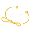 Bowknot Brass Cuff Bangles for Women BJEW-F477-05G-2