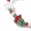 Christmas Theme Glass Beaded Stretch Bracelets BJEW-TA00531-4