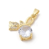 Brass Micro Pave Cubic Zirconia Pendants ZIRC-I069-01G-05-2