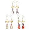 Alloy Glass Earrings EJEW-MZ00313-2