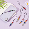 Gemstone Bead Decoration Phone Charms Strap with Alloy Pendant HJEW-PH01783-3
