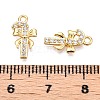 Christmas Theme Brass Micro Pave Clear Cubic Zirconia Charms KK-T073-18G-3