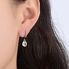 Half Round Cubic Zirconia Dangle Earrings EJEW-BB62935-5