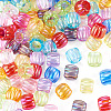 100Pcs UV Plating Transparent Acrylic European Beads TACR-TA0001-93B-3