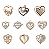 10Pcs 10 Style Alloy Pendants ALRI-YW0001-18G-1