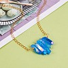 Irregular Natural Quartz Crystal Beads Pendant Necklace for Wonen NJEW-SW00009-2