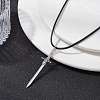 Alloy Sword Pendant Necklace with Waxed Cords NJEW-JN04473-2