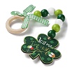 Saint Patrick's Day Wood Pendant Decoration HJEW-G023-02A-3